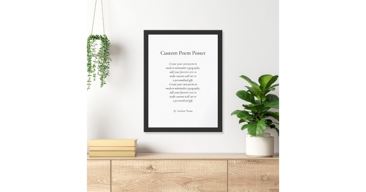 Create Your Own Custom Poem Poster | Zazzle