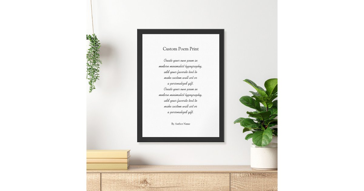 Create Your Own Custom Poem Poster | Zazzle