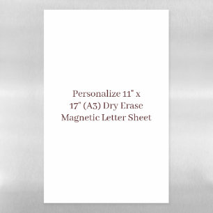 Create Your Own Custom Promotional 11" x 17" (A3) Magnetic Dry Erase Sheet