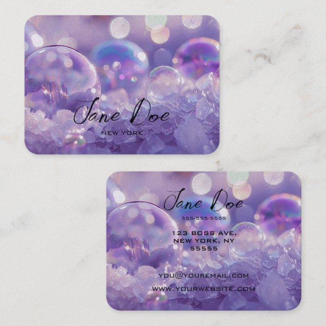 Create Your Own Custom Purple Bubbles Business Card (Front/Back)