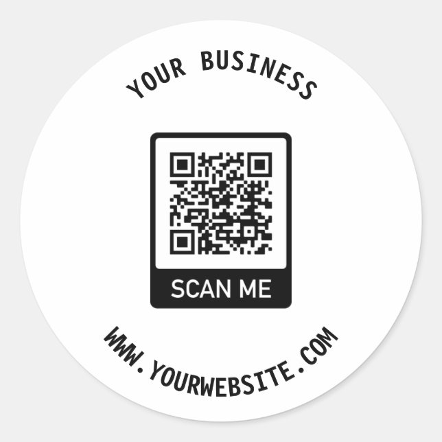 Create Your Own Custom QR Code Business Sticker (Front)