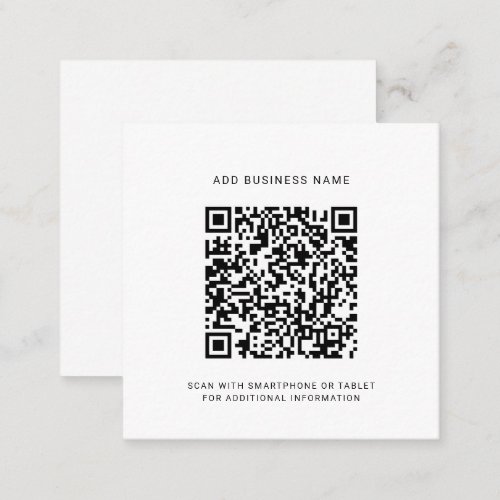 Create Your Own Custom QR Code Modern Square Business Card
