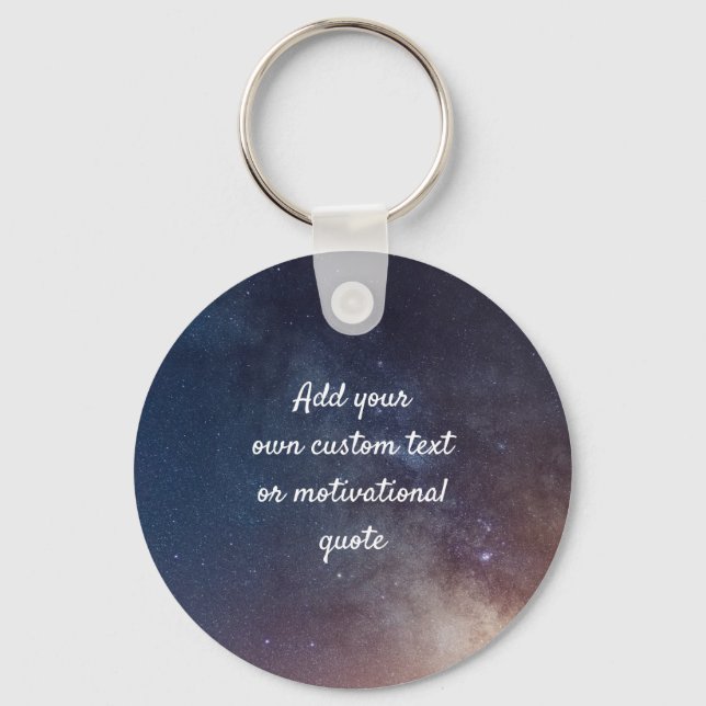 Create Your Own Custom Quote Key Ring  - Night Sky (Front)