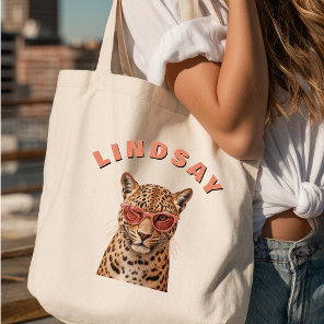 Create Your Own Custom Quote Leopard  Tote Bag