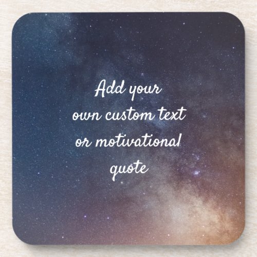 Create Your Own Custom Quote _ Night Sky Beverage Coaster