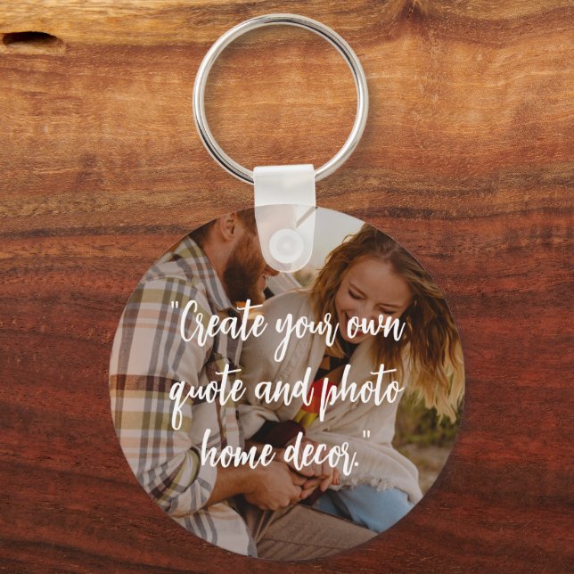 Create Your Own Custom Quote on Picture Keychain (Back)