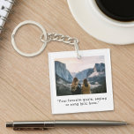 Create Your Own Custom Quote Photo Keychain<br><div class="desc">Create your own custom quote and personalized photo keychain. Features one of your favorite pictures and text in minimalist modern typography.</div>