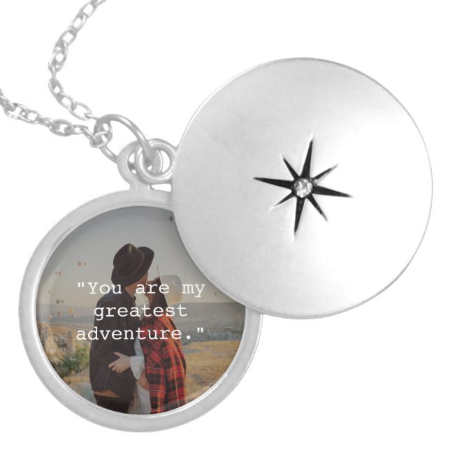 Create Your Own Custom Quote Photo Locket Necklace (Front)