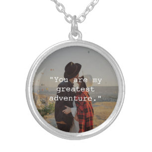 Create Your Own Custom Quote Photo Silver Plated Necklace