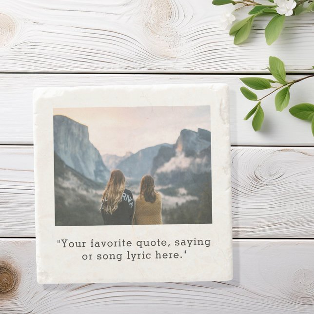 Create Your Own Custom Quote Photo Stone Coaster (Creator Uploaded)