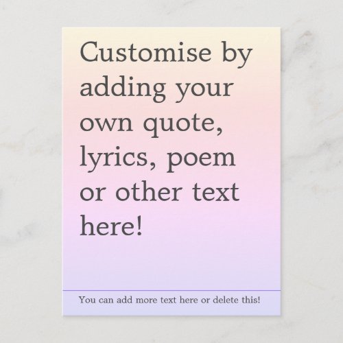 Create Your Own Custom Quote Poster _ Book Page Postcard