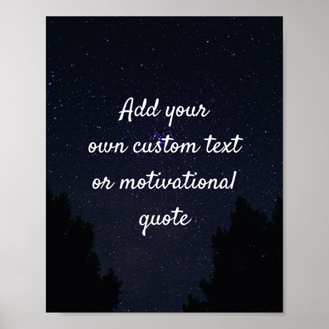 Create Your Own Custom Quote Poster - Night Sky (Front)