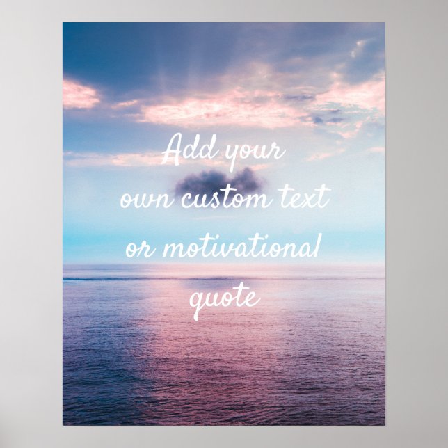 Create Your Own Custom Quote Poster - Pink Clouds (Front)
