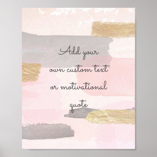 Create Your Own Custom Quote Poster - Pink Gold (Front)