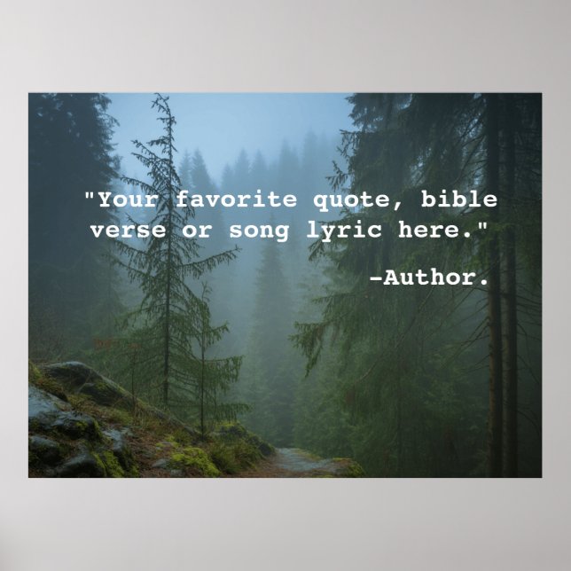 Create Your Own Custom Quote Poster Text & Image 1 (Front)