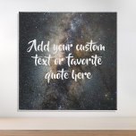 Create Your Own Custom Quote Space Faux Canvas Print<br><div class="desc">Create your own custom quote canvas wall art. Personalize this canvas print with elegant script calligraphy. Features minimalist handwritten typography design and space night sky stars background.</div>