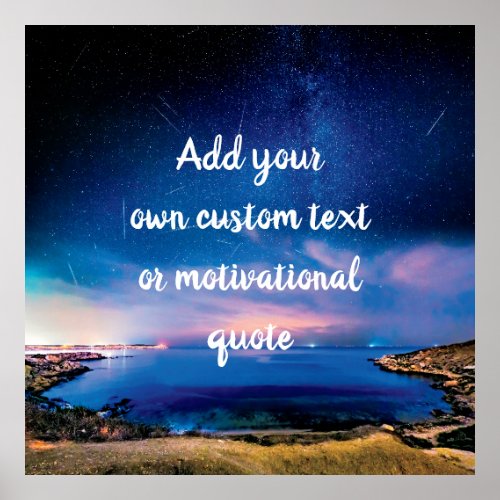 Create Your Own Custom Quote _ Starry Night Ocean Poster