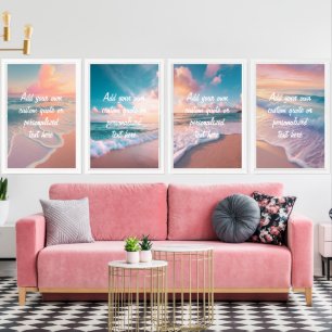 Create Your Own Custom Quote Sunset Ocean Wall Art Sets