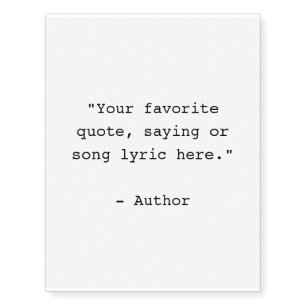 Create Your Own Custom Quote Temporary Tattoos