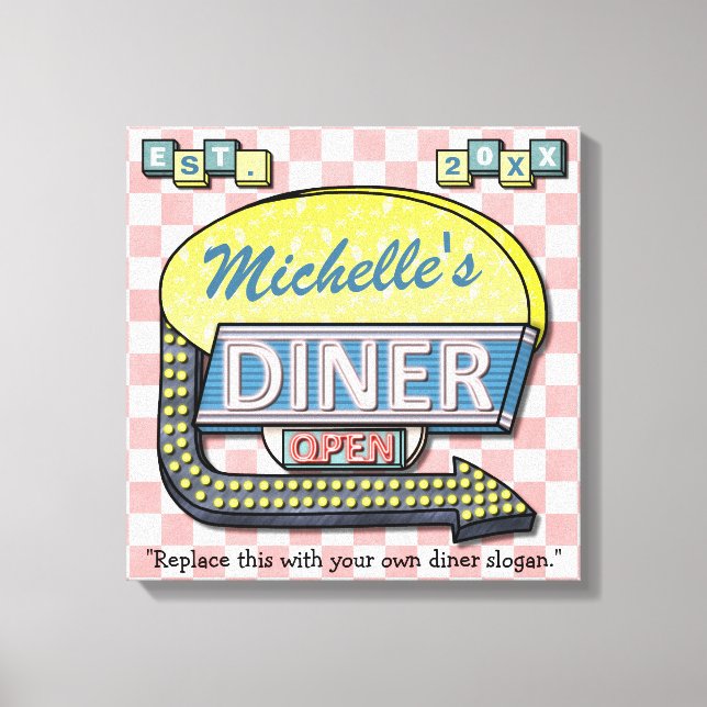 Create Your Own Custom Retro 50's Diner Sign (Front)