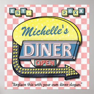 Create Your Own Custom Retro 50's Diner Sign