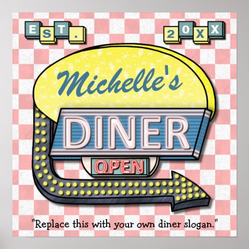 Create Your Own Custom Retro 50s Diner Sign