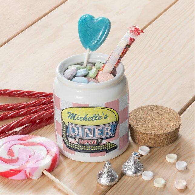 Create Your Own Custom Retro 50's Diner Sign 2 Candy Jar (In Situ)