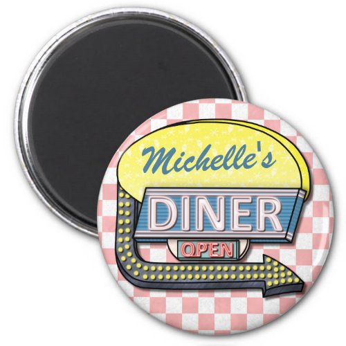 Create Your Own Custom Retro 50s Diner Sign 2 Magnet