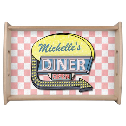 Create Your Own Custom Retro 50s Diner Sign 2 Serving Tray