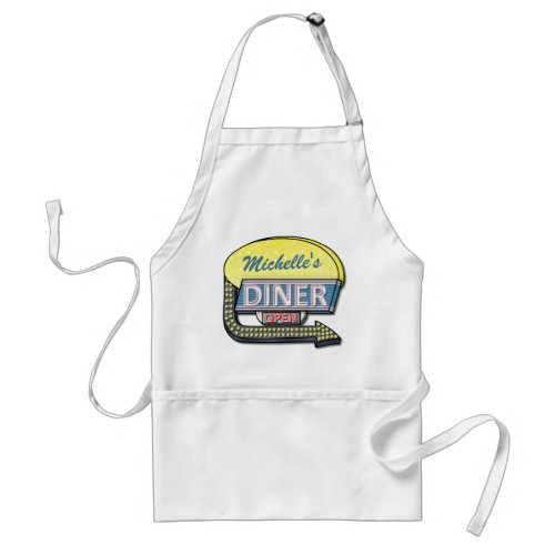 Create Your Own Custom Retro 50s Diner Sign Adult Apron