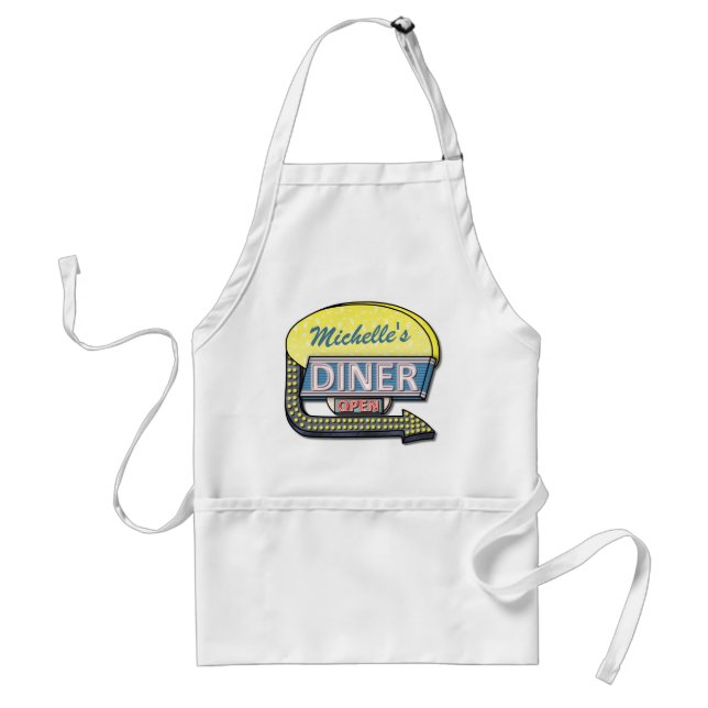Create Your Own Custom Retro 50's Diner Sign Adult Apron (Front)