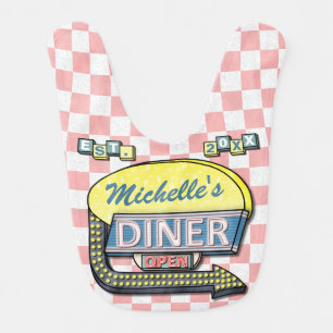 Create Your Own Custom Retro 50's Diner Sign Bib
