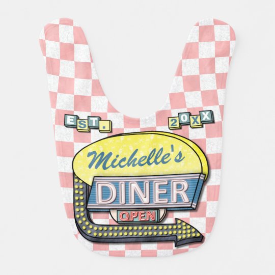 create your own custom retro 50 s diner sign bib zazzle com