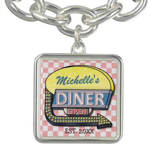 Create Your Own Custom Retro 50s Diner Sign Bracelet