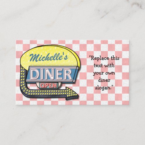 Create Your Own Custom Retro 50s Diner Sign Business Card