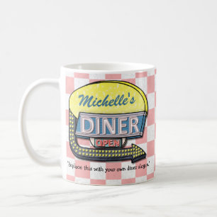 Create Your Own Custom Retro 50's Diner Sign Coffee Mug