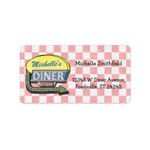 Create Your Own Custom Retro 50's Diner Sign Label