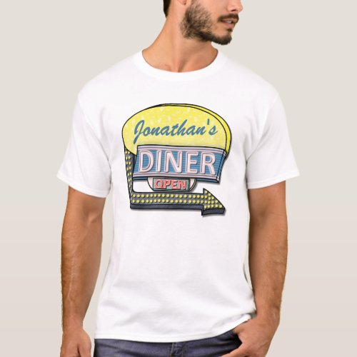 Create Your Own Custom Retro 50s Diner Sign T_Shirt