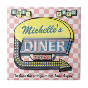Create Your Own Custom Retro 50's Diner Sign Tile