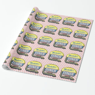 Create Your Own Custom Retro 50's Diner Sign Wrapping Paper
