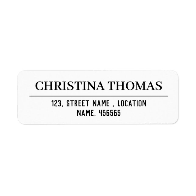 Create Your Own Custom Return Address Label (Front)