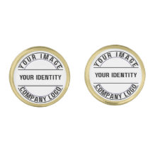 Create Your Own Custom Round Cufflinks Gold Plated