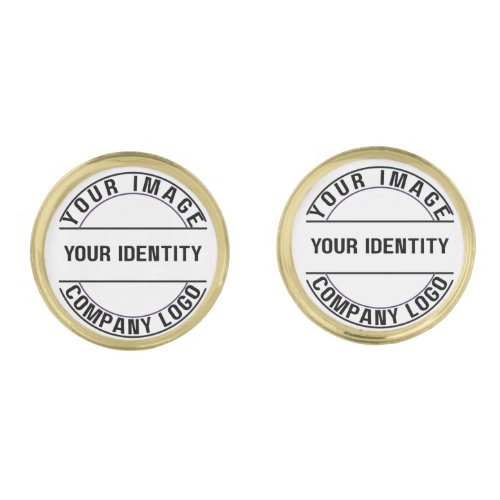 Create Your Own Custom Round Cufflinks Gold Plated