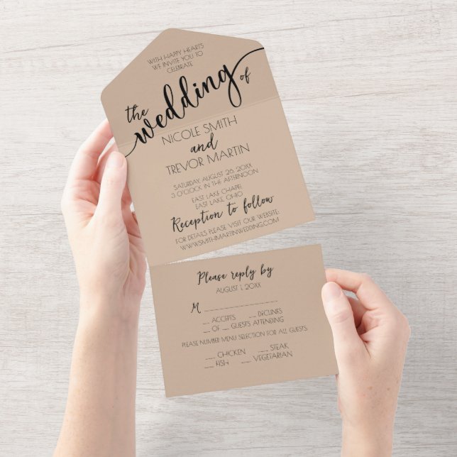 Create Your Own Custom Sepia All In One Invitation (Tearaway)