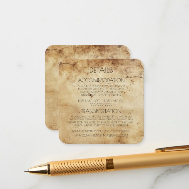 Create Your Own Custom Sepia Old Paper Enclosure Card (Front/Back In Situ)