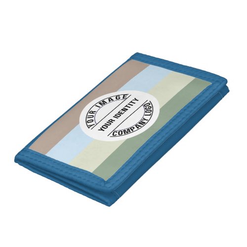 Create Your Own Custom Simple Promotional Blue Tri-fold Wallet