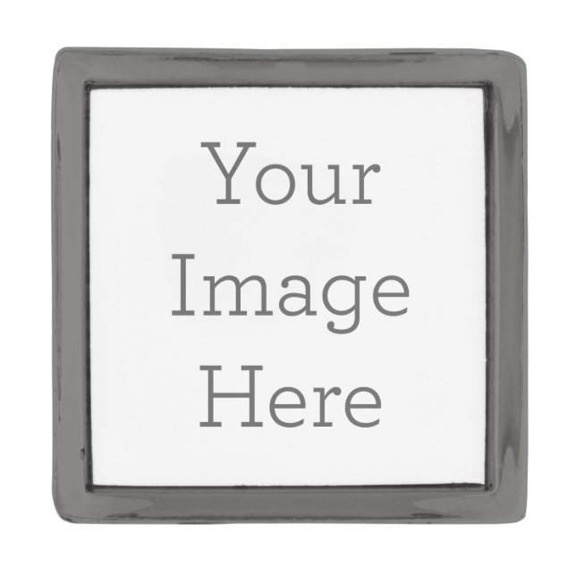 Small Square Lapel Pin, Gunmetal Plated (Front)