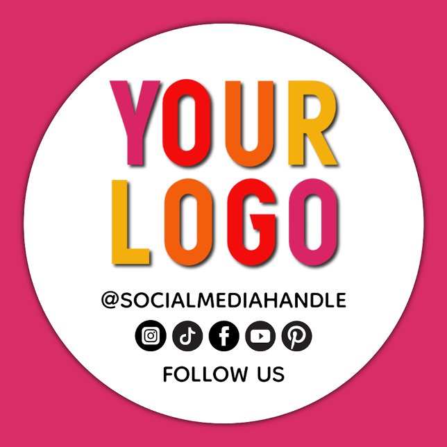 Create Your Own Custom Social Media Business Logo Classic Round Sticker (Creator Uploaded)