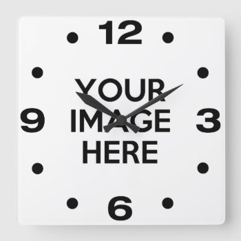 Create Your Own Custom Square Wall Clock by WatchMinion at Zazzle