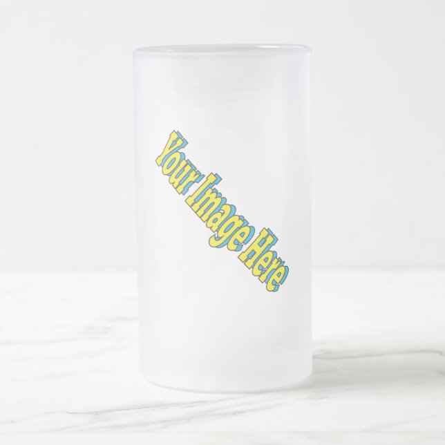 🤍 Create Your Own Custom Template Frosted Glass Beer Mug (Center)